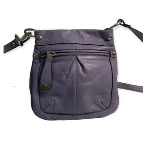 B Makowsky Lavender Purple Small Crossbody Shoulder Bag Genuine Leather EUC